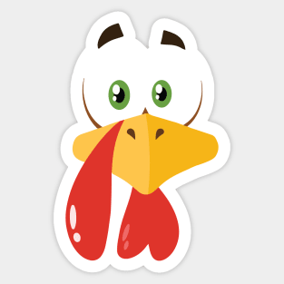 Funny Cute Happy Merry Thanksgiving turkey face Sticker